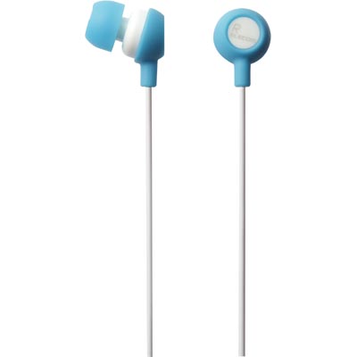 Elecom Sports Earphones, Cable Clip, Pouch, 3 Ear Caps, Blue